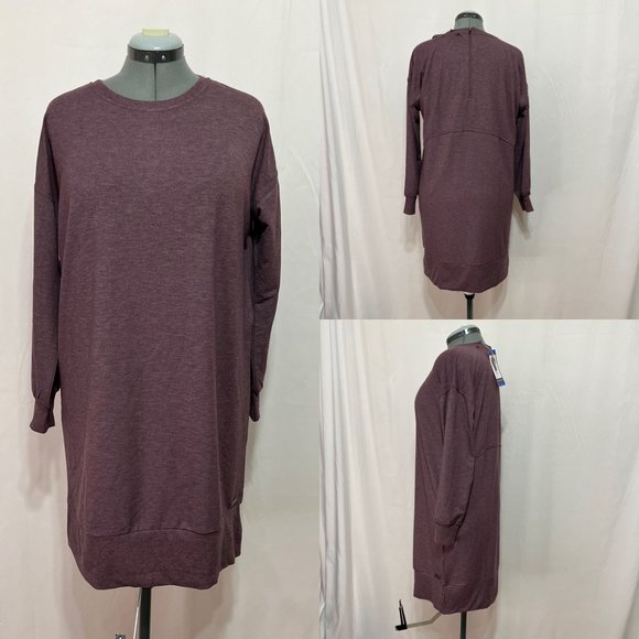 Ellen Tracy Dresses & Skirts - Ellen Tracy NWOT Sz XL Wine Cuff  Long Sleeves Sweater Dress Cuff Hemline
